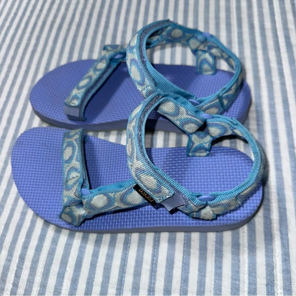 Teva Kids Original Universal Sandals Purple Blue Geometric‎ Straps Size 3